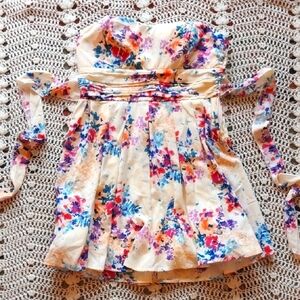 Honey and Rosie Floral Strapless Dress
